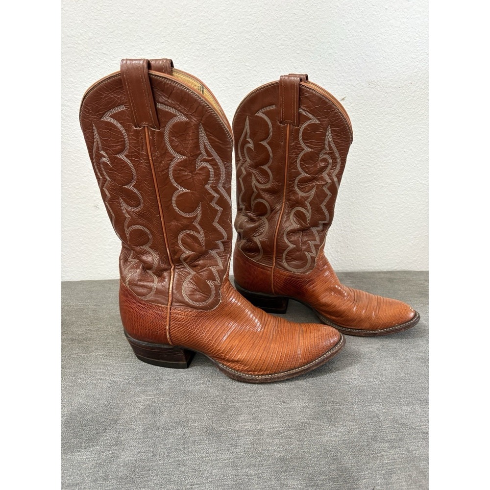 Tony Lama (VINTAGE 1996) Mens Brown Teju Lizard Western Boots Size 9 D